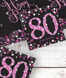 Pink Sparkle 80th Birthday Party Supplies | Balloon | Decoration | Pack